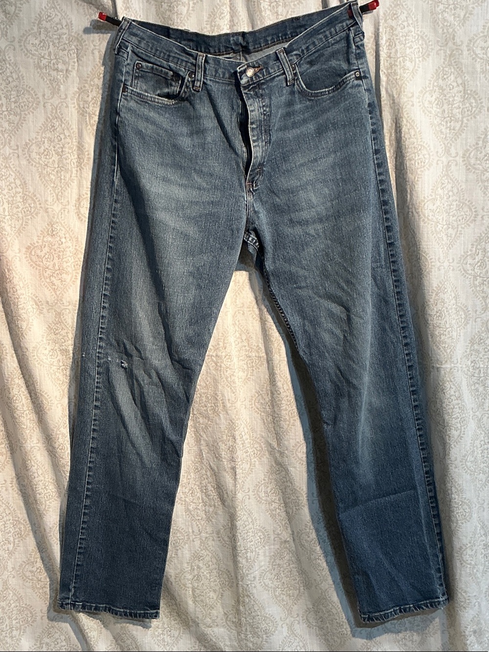 Wrangler Men's Straight-Leg Washed Blue Jeans